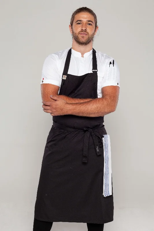 Ross Black bib Chef apron Large size