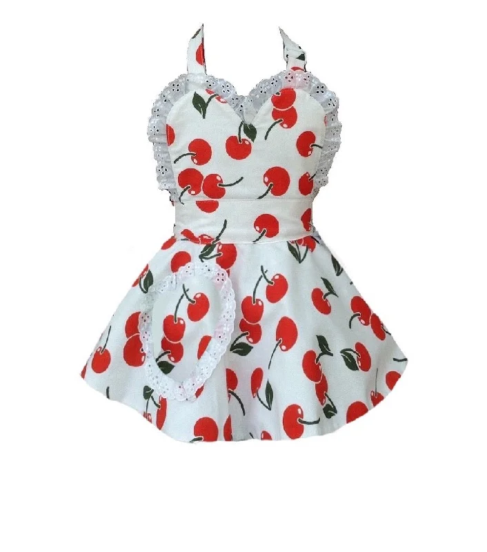 Cherry Bakes Well Children's Apron