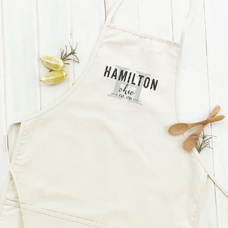 Custom City and State w/ Initial - Women's Apron