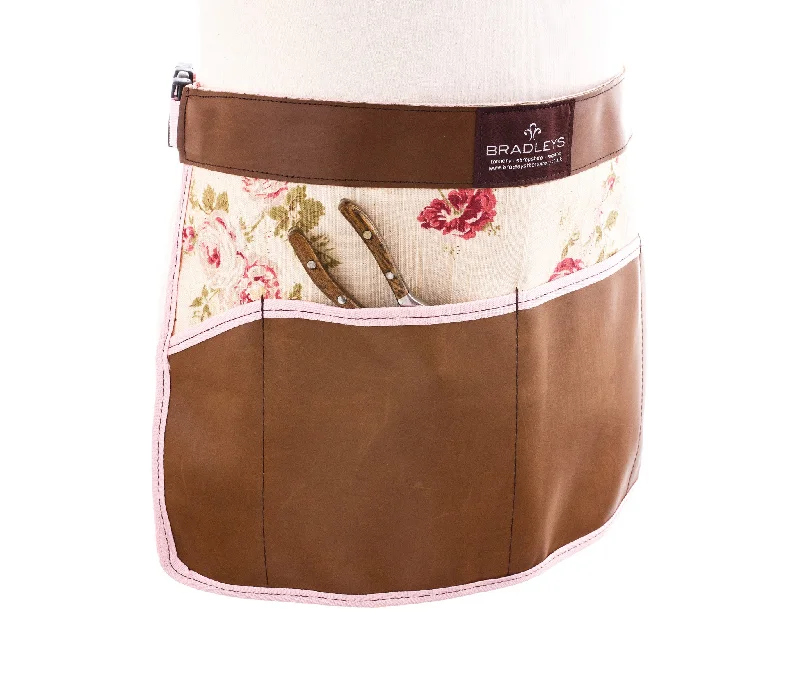 Ann Floral Leather Waist Apron