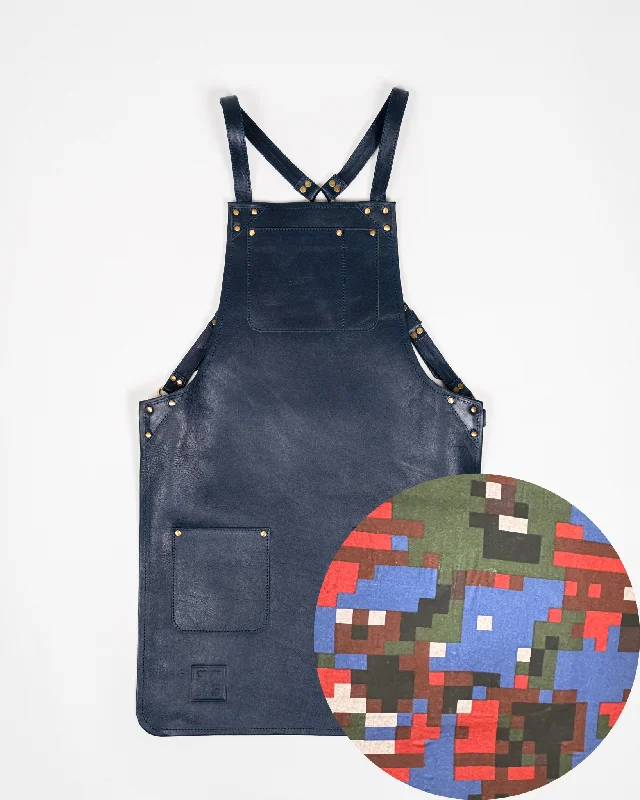 Navy Leather Apron - Digital Camo