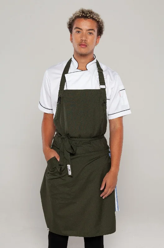 Niche Dark green bib chef apron one size