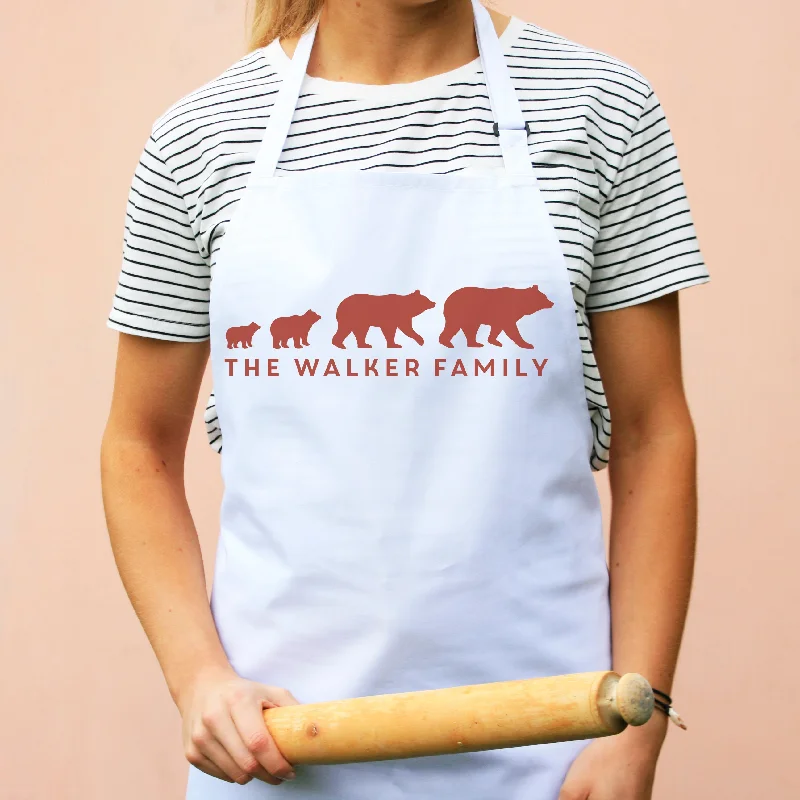 Personalised Bear Family Apron