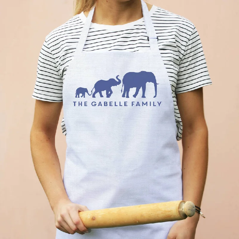 Personalised Elephant Family Apron