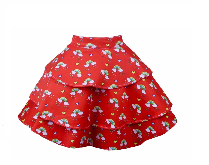 Red Rainbow Retro Rara Hostess Women's Apron