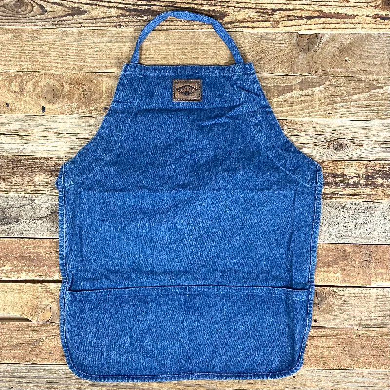 SKY DENIM APRON // LEATHER PATCH