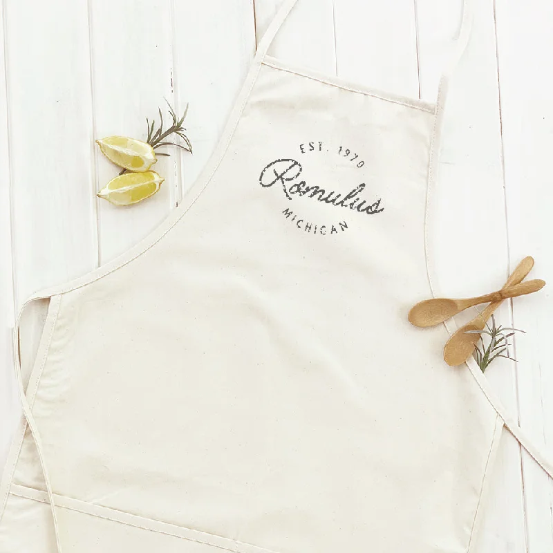 Vintage Script City w State EST - Women's Apron