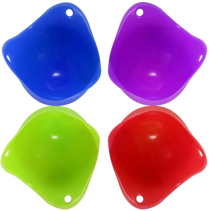 4 Pack Silicone Egg Poachers BPA Free Non-Stick Egg Maker