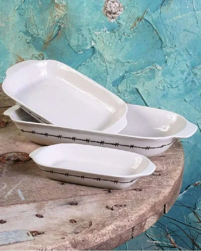 Barbed Wire Print Casserole Dishes - 3 PC Set