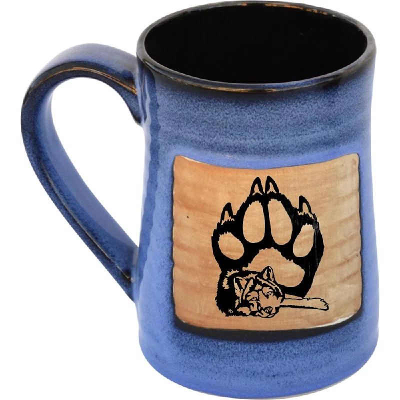 Blue Wolf Ceramic Drink Tankard