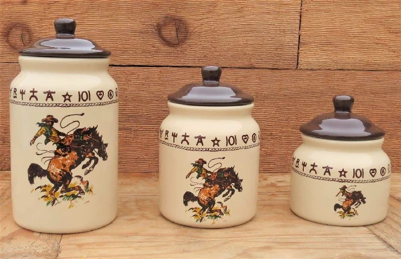 Bronc & Brands Western Coffee Canisters