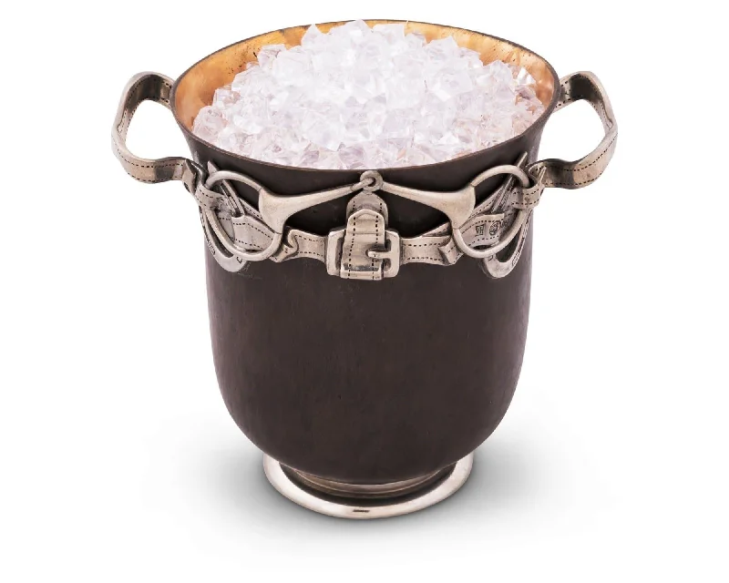 Bronze Ice Bucket with Equestrian Detail