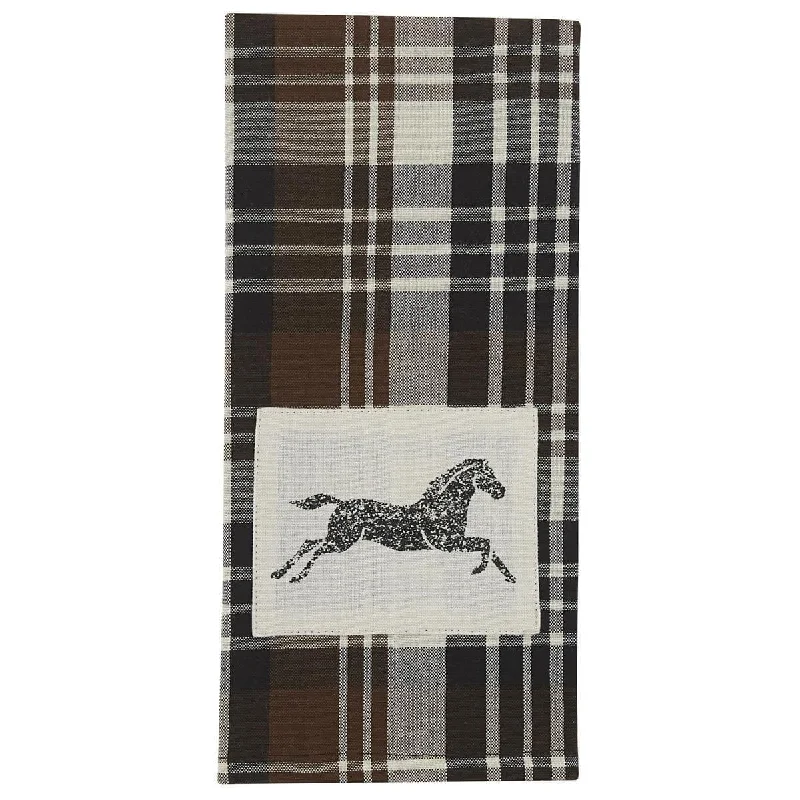 Derby Plaid Horse Patch Dish Towels