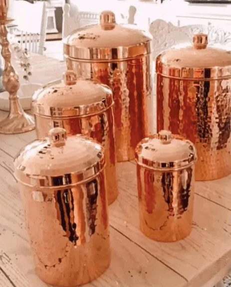 Hammered Copper Kitchen Canisters