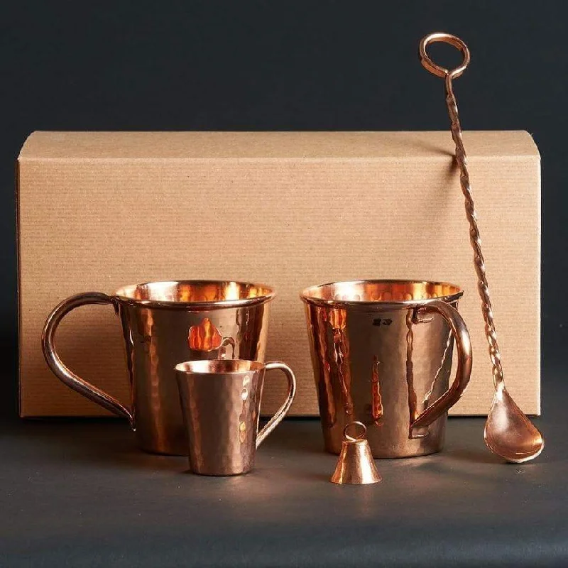 Hammered Copper Moscow Mule Gift Set