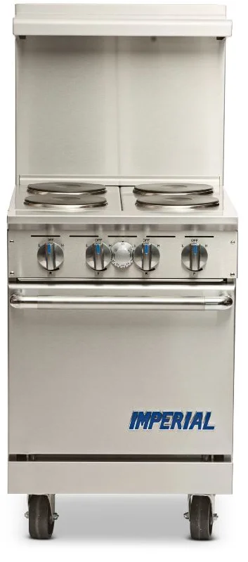 Imperial 24" Electric 4 Burner Range with Space Saver Oven 208V 1 Phase