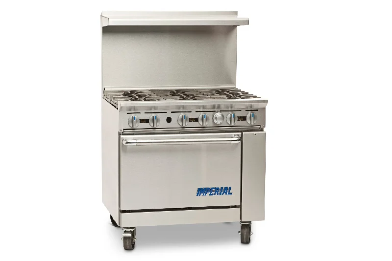 Imperial Restaurant 36" Range with 6 Burners & Standard Oven Natural Gas 227,000 BTU