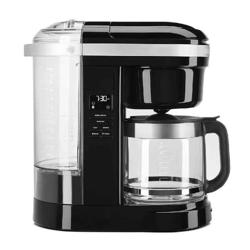 KitchenAid 12 Cup Drip Coffee Maker with Spiral Showerhead, Onyx Black