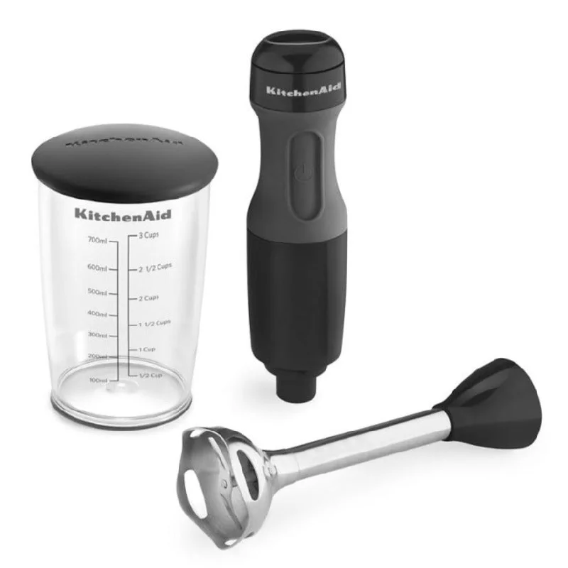 KitchenAid 8" Immersion Blender with Blending Jar & Lid, 2 Speed, Onyx Black