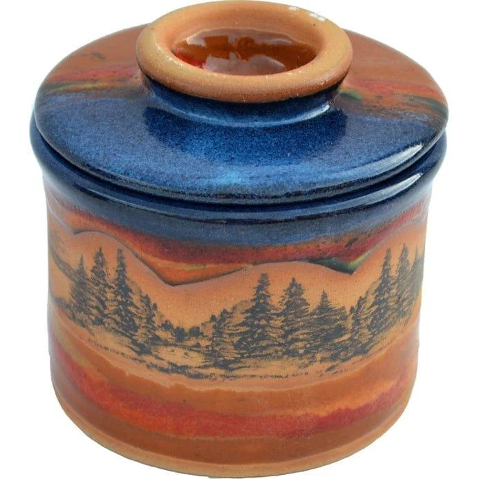 Mountain Scene French Butter Keeper