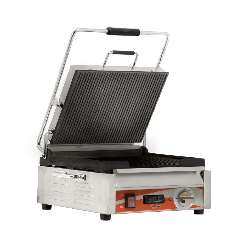 Nella 12" x 15" Panini Grill with Grooved Grill Surfaces & Timer, 120V