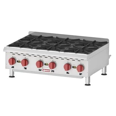 Nella 6 Burner 36" Countertop Hotplate Natural Gas 132,000 BTU