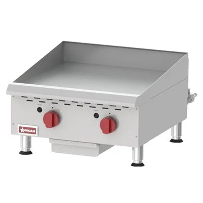 Nella Countertop 24" Griddle with Thermostatic Control & 2 Burners, 60,000 BTU Natural Gas