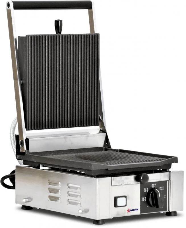 Nella Elite Series 10" x 9" Single Panini Grill with Grooved Surfaces 110V