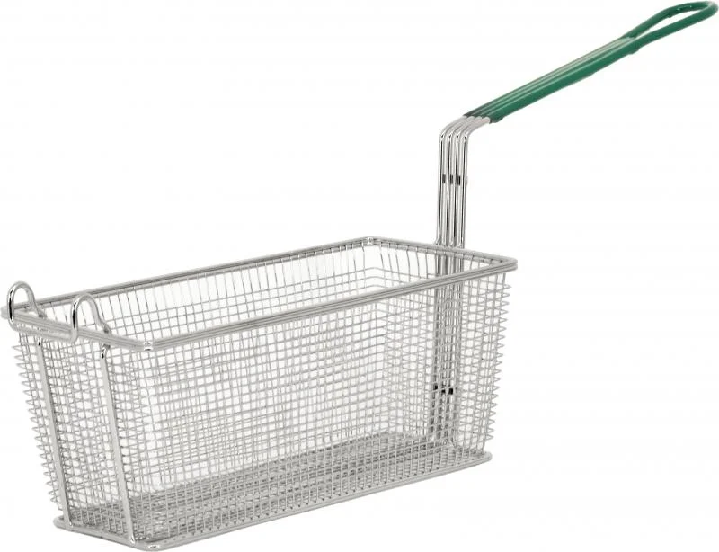 Nella Fryer Basket 13.25" x 6" x 5.5" with Green Handle