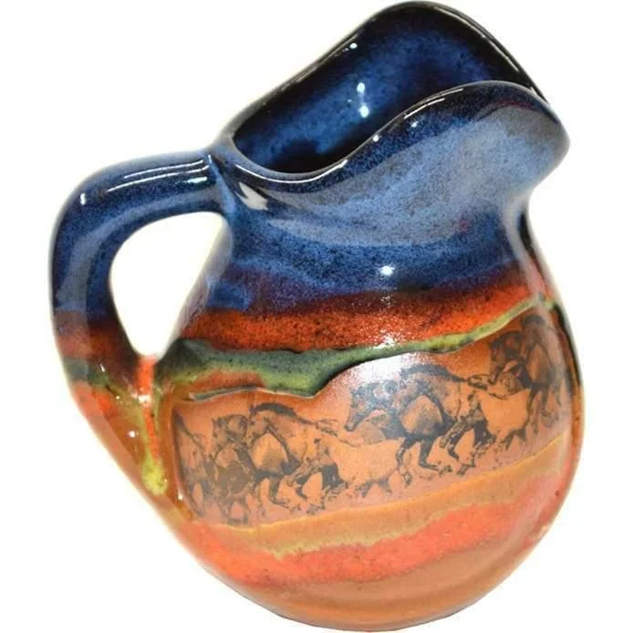 Open Range Horses 8 oz Stoneware Creamer