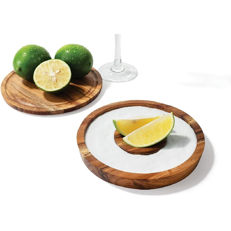 Outset 3 in 1 Rimmer with Salt Shaker, Cutting Board & Storage Container, Acacia Wood