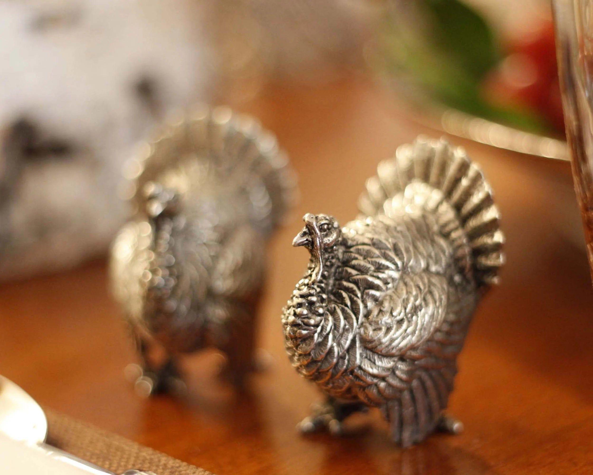 Pewter Thanksgiving Turkey Salt & Pepper Shakers