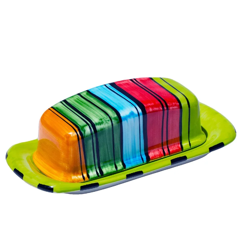 Puebla Stripe Butter Dish