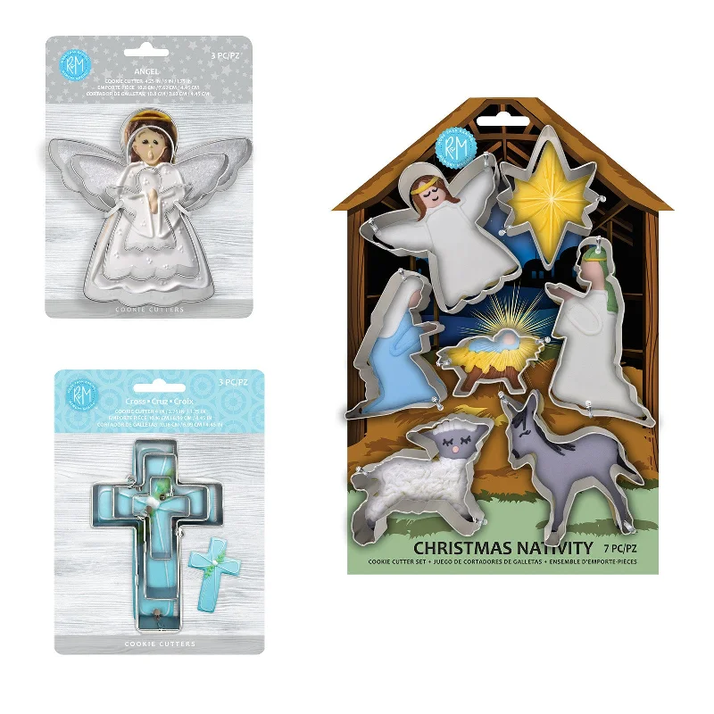 R&M International Angel, Cross, Nativity 13 Piece Cookie Cutter Set