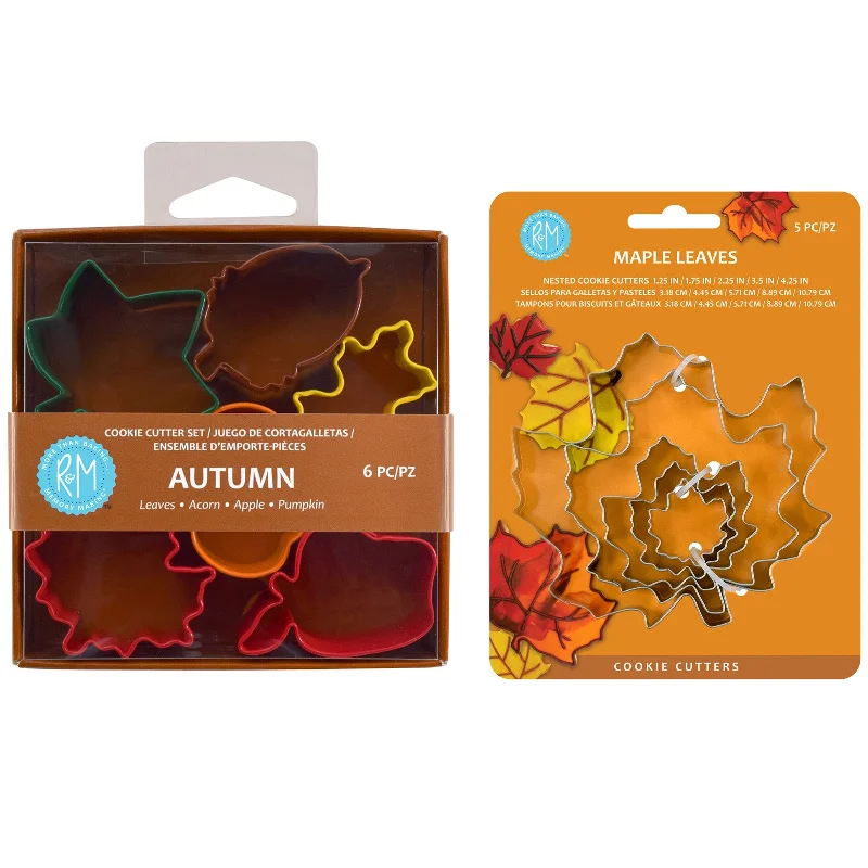 R&M International Assorted Fall Leaves Cookie Cutter Set, 11 Piece