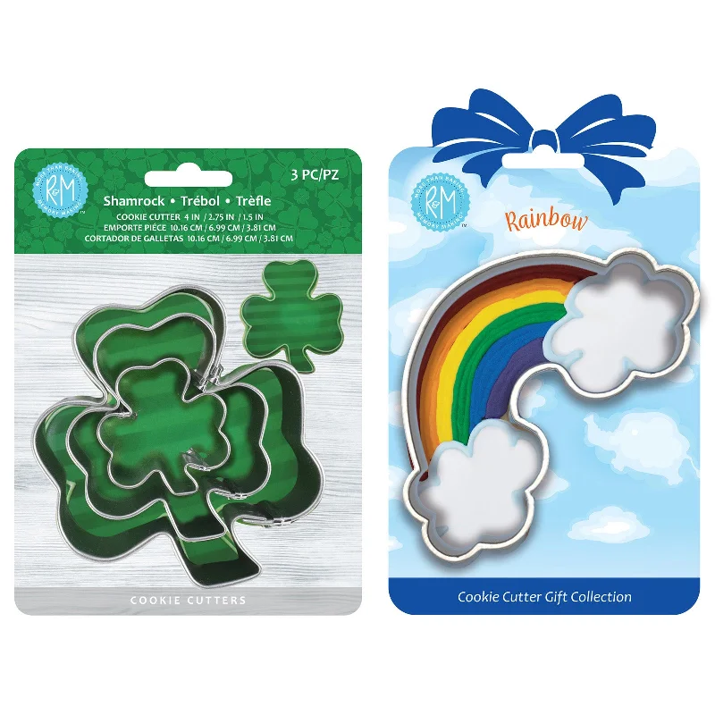 R&M Rainbow & Shamrock 4 Piece Cookie Cutter Set