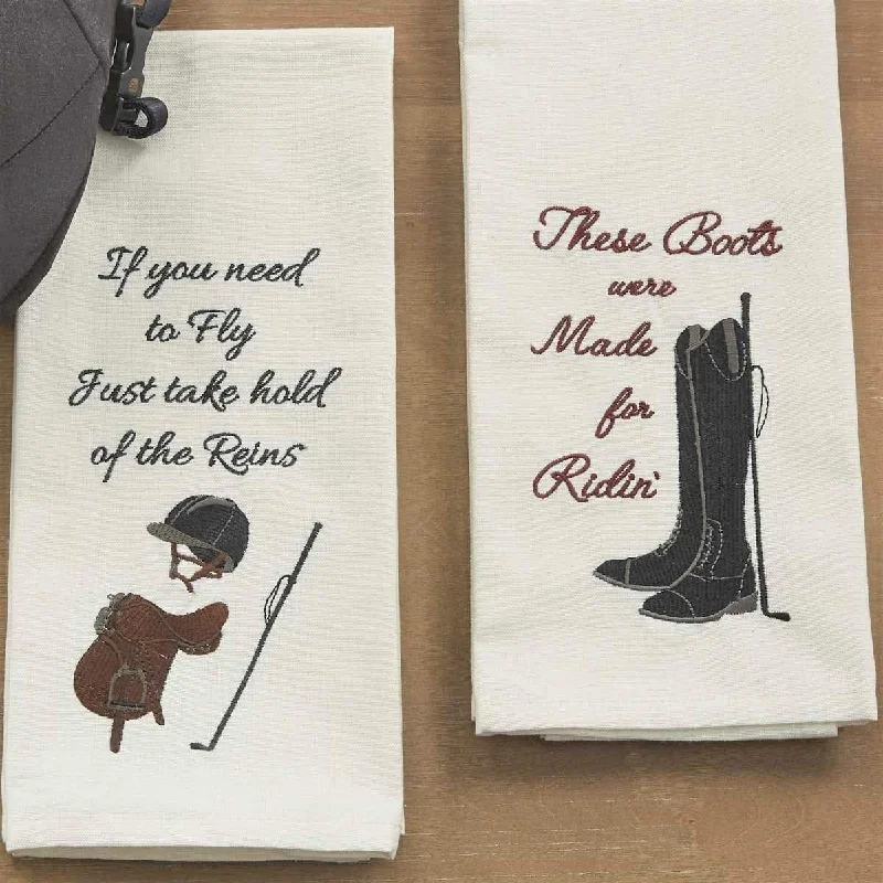 Riding Gear Embroidered Dish Towels