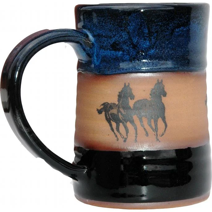 Running Horses Drink Tankard