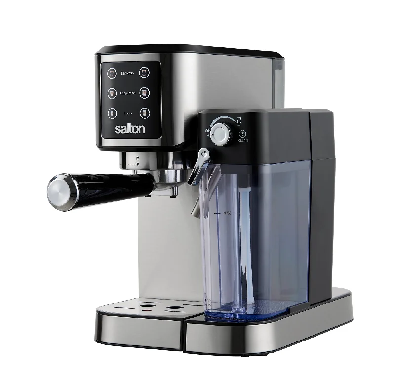 Salton Barista+ 3-in-1 Espresso, Cappuccino & Latte Machine with Milk Removable Container