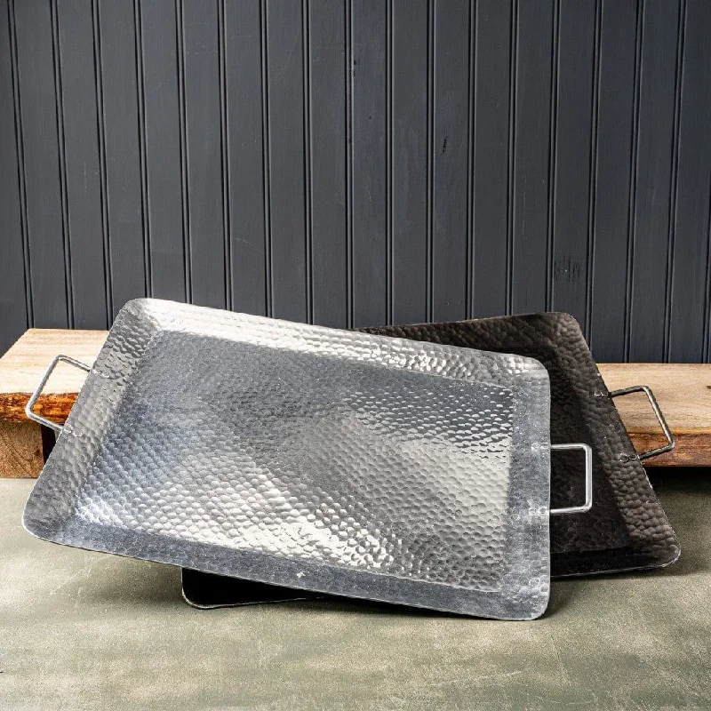 Silver Hammered Serving Tray