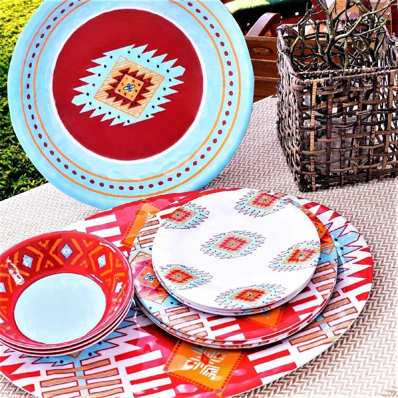 Southwestern Melamine Dish Set 14- PC