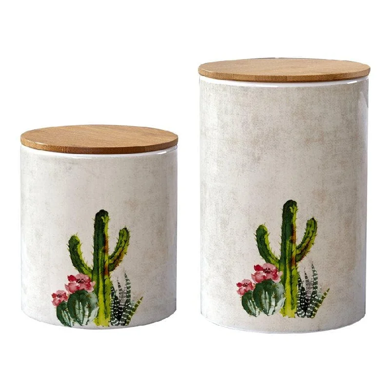 Summer Succulent Canister Set