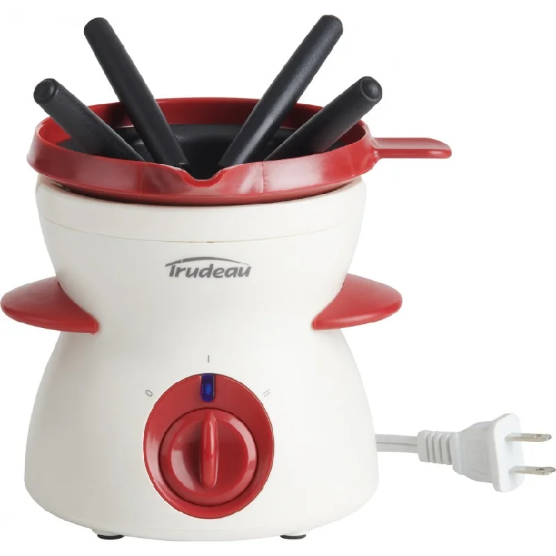 Trudeau Electric Chocolate Fondue Set, Red