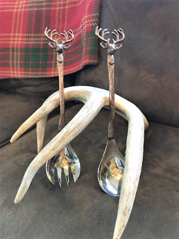 White Tail Buck Copper Serving Set