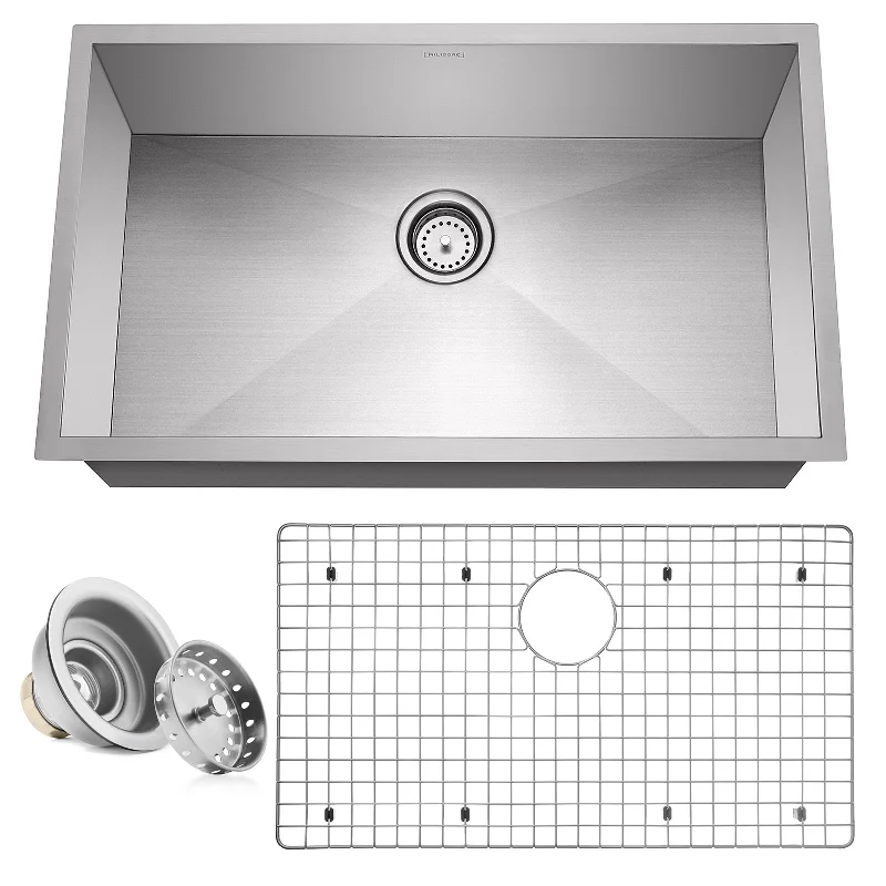 10" Single Undermount 16-Gauge Stainless Steel Kitchen Sink - Miligore