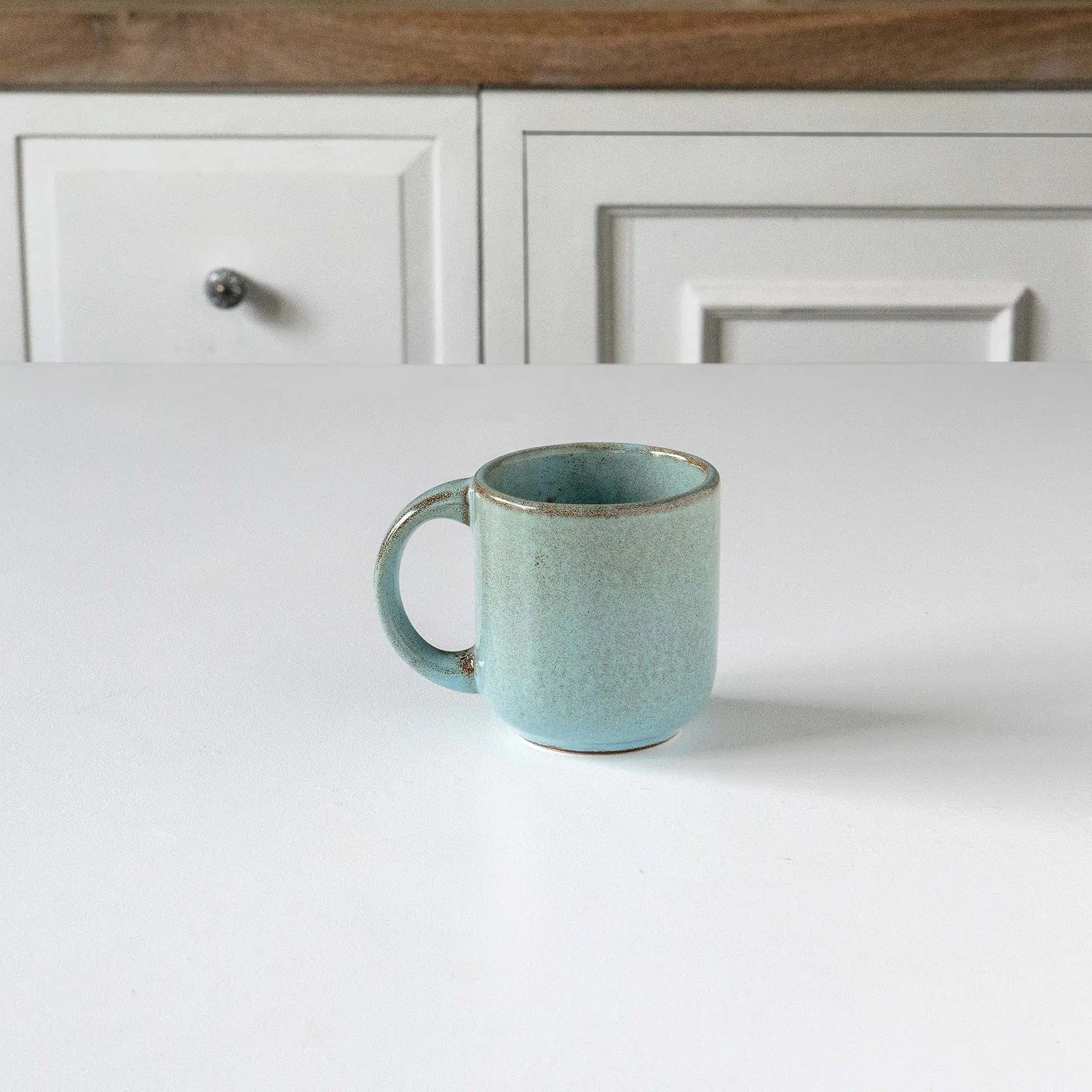 aqua rustic ceramic mug small aqua