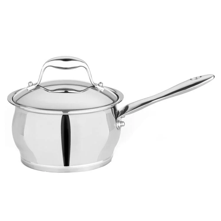 Zeno 2.1-Quart 6.25" 18/10 Stainless Steel Covered Saucepan