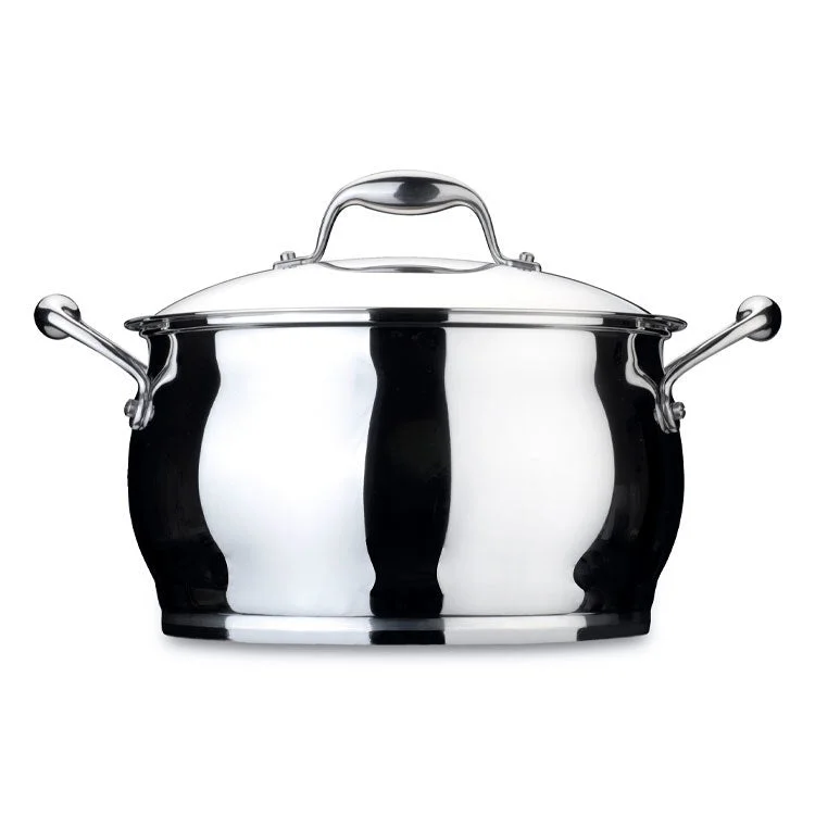 Zeno 7-Quart 9.5" 18/10 Stainless Steel Covered Stockpot