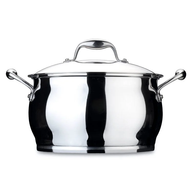 Zeno 10.6-Quart 10.25" 18/10 Stainless Steel Covered Stockpot