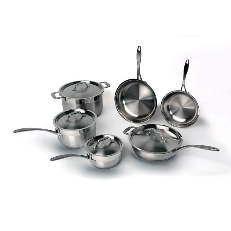 EarthChef Professional 18/10 Stainless Steel Copper Clad Cookware 10-Piece Set